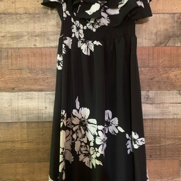 MM Couture by Miss Me black and white floral‎ strapless dress, small - Picture 8 of 15